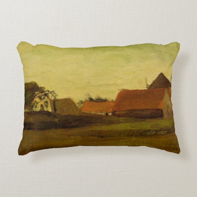 Bauernhäuser Loosduinen Haag von Vincent van Gogh Dekokissen (Vorderseite)
