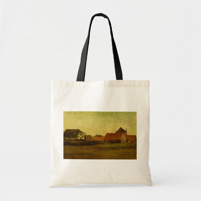 Bauernhäuser Loosduinen Haag von Vincent van Gogh Tragetasche (Vorne)