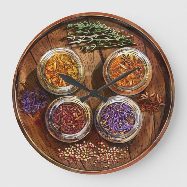 Bauernhausstil-Schneidebretter-Uhr Große Wanduhr (Vorderseite)