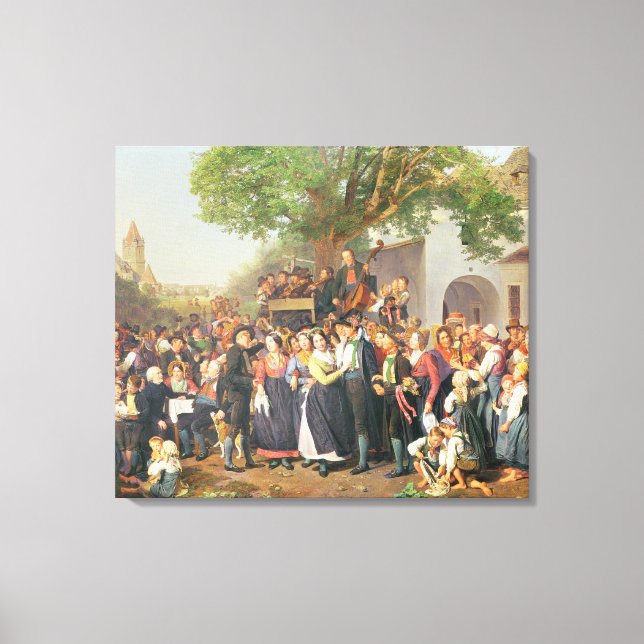 Bauernhochzeit in Niederösterreich (Öl auf Leinwan Leinwanddruck (Vorderseite)
