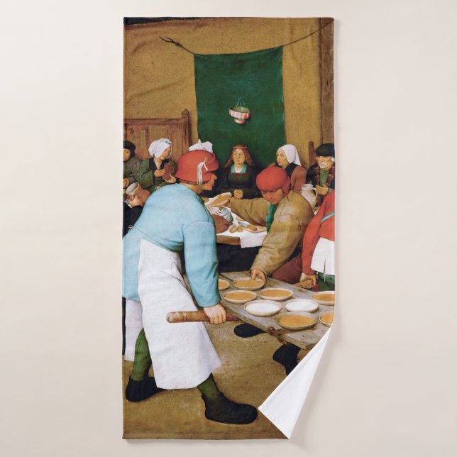 Bauernhochzeit, Pieter Bruegel Badehandtuch (Badehandtuch)