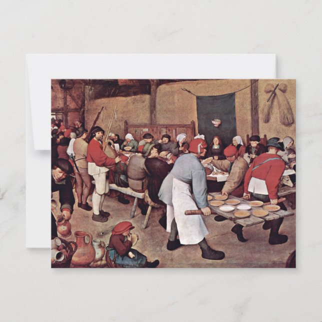 Bauernhochzeit von Bruegel D. Ä. Pieter Einladung (Vorderseite)