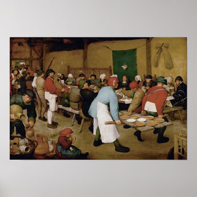 Bauernhochzeit von Pieter Bruegel, der Ältere Poster (Vorne)