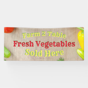 Bauernhof 2 Tisch Frisches Gemüse verkauft Hier Ba Banner