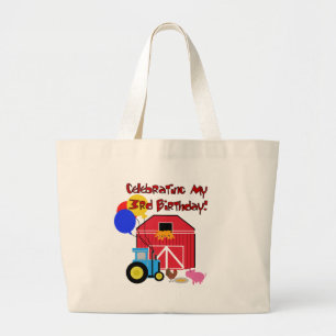 Bauernhof 3. Geburtstag T - Shirt und Geschenke Jumbo Stoffbeutel