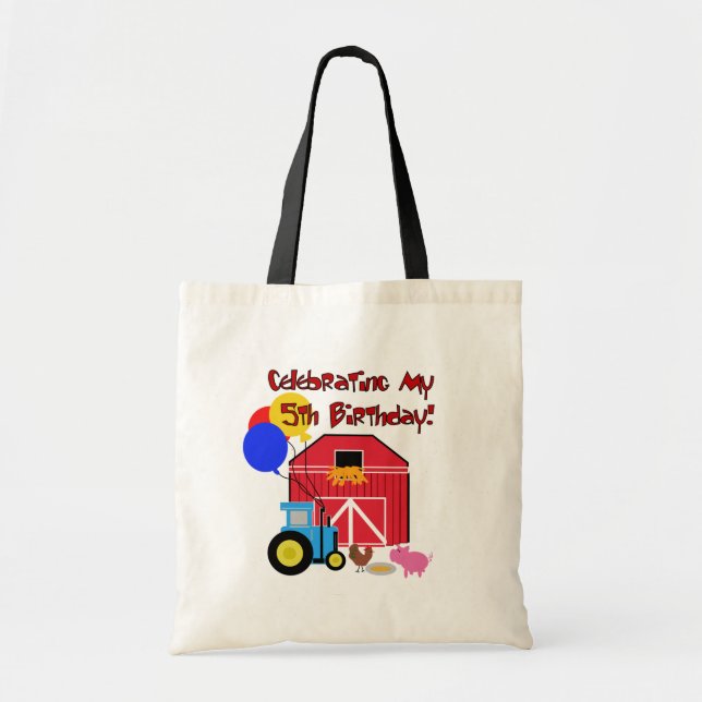 Bauernhof 5th Birthday Tshirts und Geschenke Tragetasche (Vorne)
