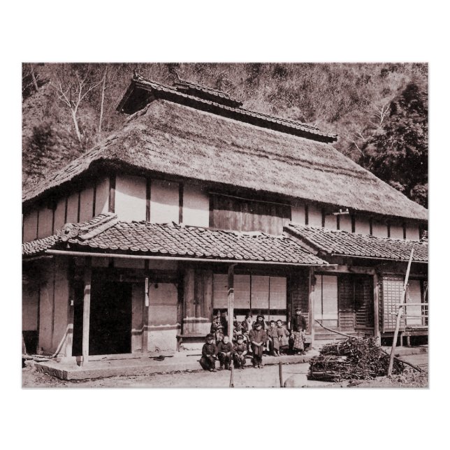 Bauernhof auf dem Dach von Mimasaka Poster (Vorderseite)
