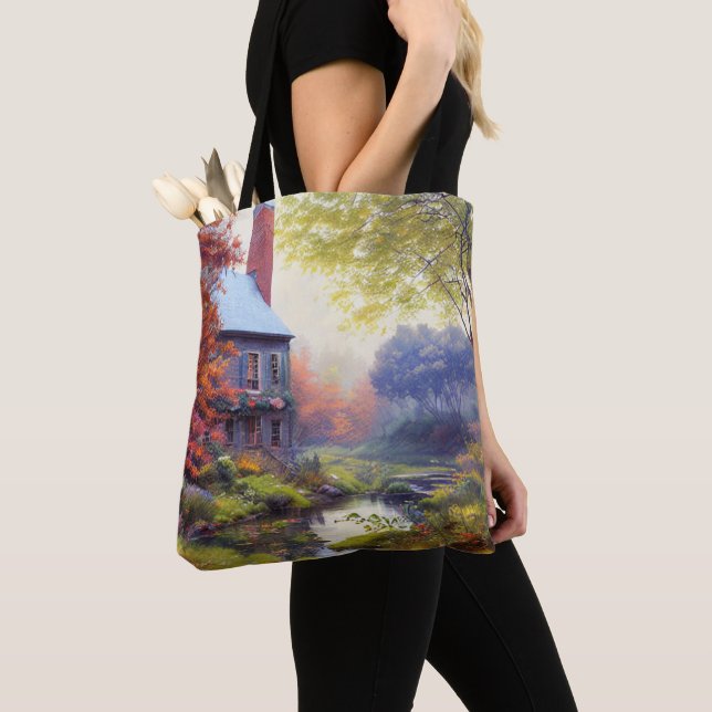 Bauernhof/Bach/Holz/Malerei Tasche (Von Nahem)