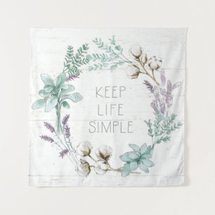 Bauernhof Baumwolle Typografie - Behalt Life Simpl Wandteppich