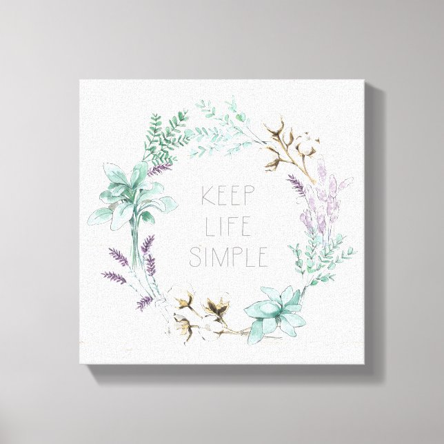 Bauernhof Baumwolltypografie - Behalt Life Simple Leinwanddruck (Vorderseite)