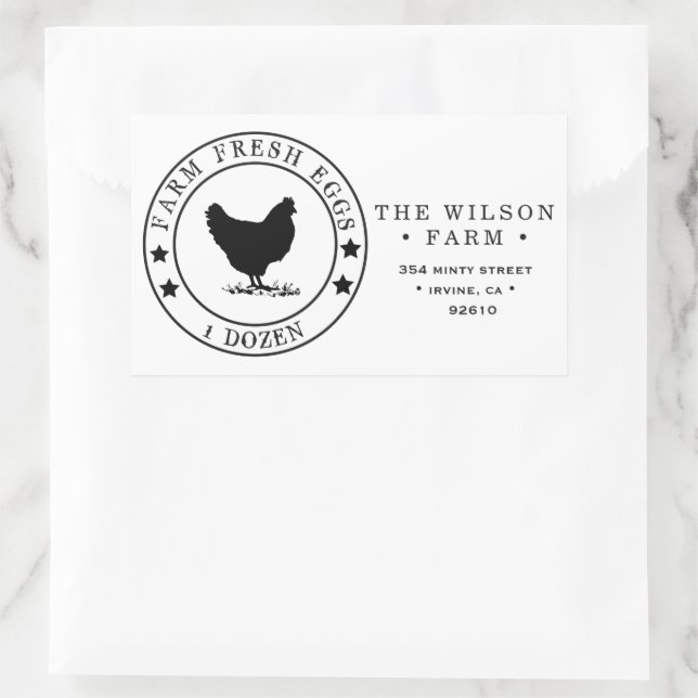 Bauernhof Beste Sterne Eierkarton Adressenaufklebe Rechteckiger Aufkleber (Tasche)