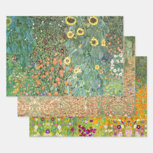 Bauernhof & Blumengarten & Birke von Gustav Klimt Geschenkpapier Set