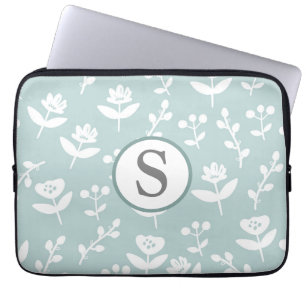 Bauernhof Blumengrün Monogramm erste Laptopschutzhülle