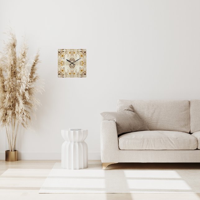 Bauernhof Blumenmuster Quadratische Wanduhr (Von Creator hochgeladen)