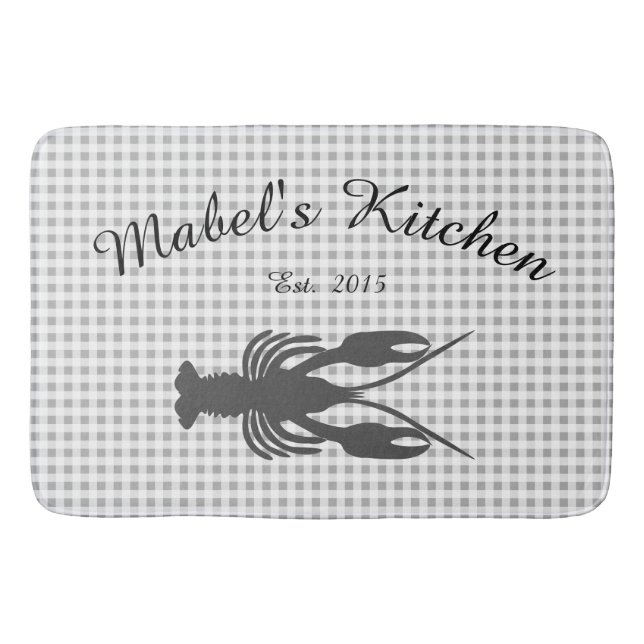 Bauernhof Cajun Crawfish Monogram Kitemat Badematte (Vorderseite)