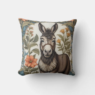 Bauernhof Donkey William Morris Inspiriert Kissen