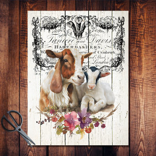Bauernhof Floral Boer Ziegen Seidenpapier