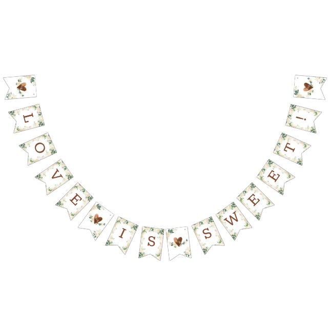 Bauernhof Fresh Rustic Monogram Liebe is Sweet Wimpelkette (Alle)