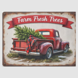 Bauernhof Frische Bäume Vintager roter Lkw Ferienw Seidenpapier