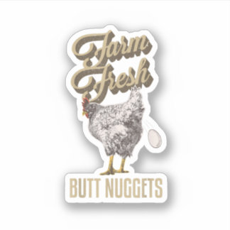 Bauernhof Frische Hintern Nuggets Bauer Huhn Huhn Aufkleber