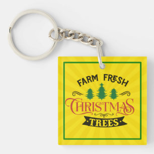 Bauernhof Frische Weihnachtsbaumen Design-54394 Schlüsselanhänger