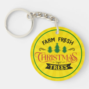 Bauernhof Frische Weihnachtsbaumen Design-54394 Schlüsselanhänger