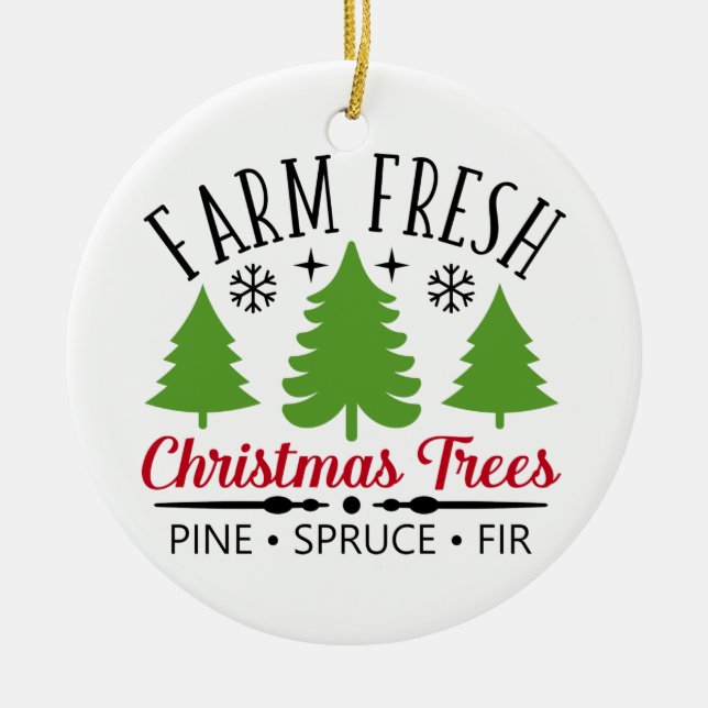 Bauernhof Frische Weihnachtsbaumen Keramik Ornament (Vorne)