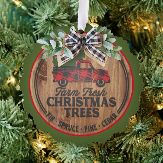 Bauernhof Frische Weihnachtsbaumen Ornament Karte (Insitu (Baum))