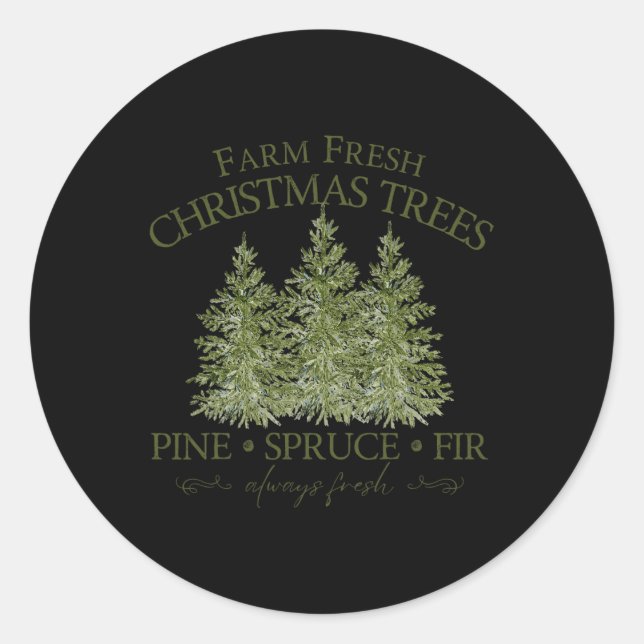 Bauernhof Frische Weihnachtsbaumen Pine Spruce Fri Runder Aufkleber (Vorderseite)