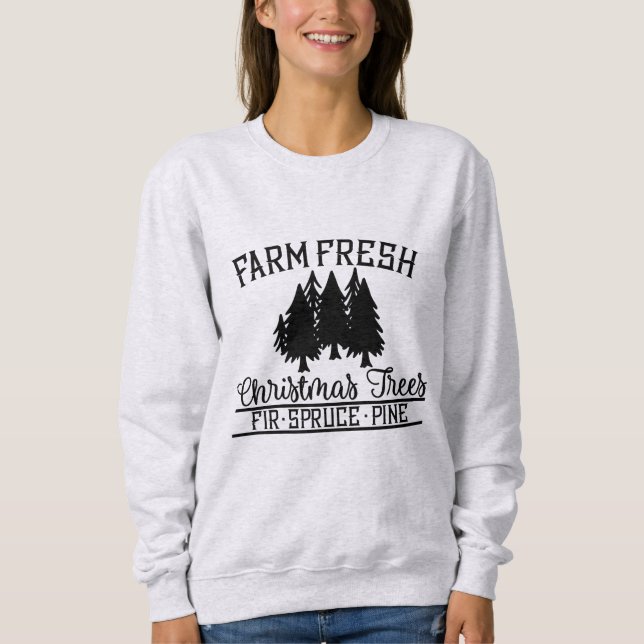 Bauernhof Frische Weihnachtsbaumen Sweatshirt (Vorderseite)