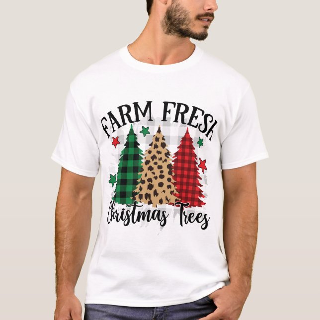 Bauernhof Frische Weihnachtsbaumen T-Shirt (Vorderseite)