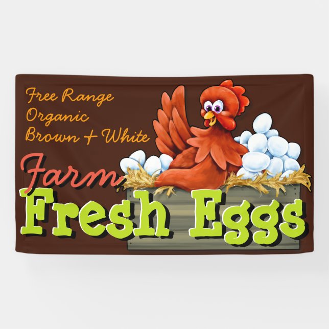 Bauernhof frisches Eggs.Customizable fördernd Banner (Horizontal)
