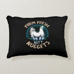 Bauernhof-frisches Hintern-Nugget-Huhn lustig Dekokissen