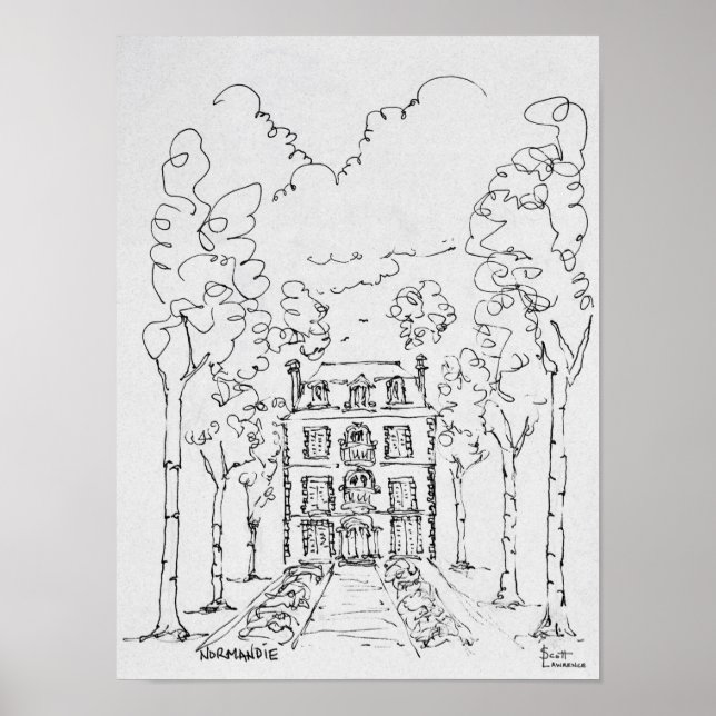 Bauernhof für Pferde | Normandie, Frankreich Poster (Vorne)