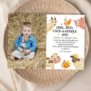Bauernhof-Geburtstagsfeier Dankeskarte