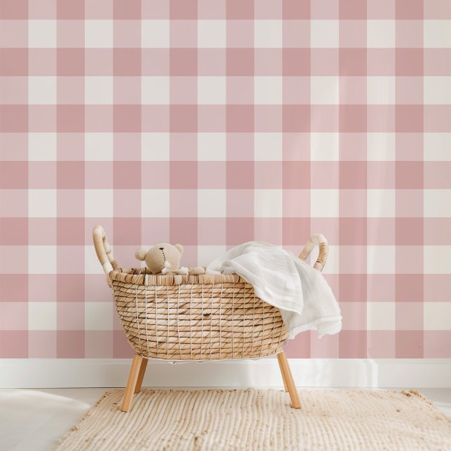 Bauernhof Gingham Dusty Rose Tapete (Von Creator hochgeladen)