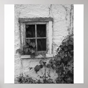 "Bauernhof-Haus-Fenster-" Plakat