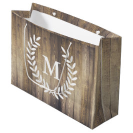 Bauernhof Holz Weißer Laurels Anfangsbuchstabe Große Geschenktüte