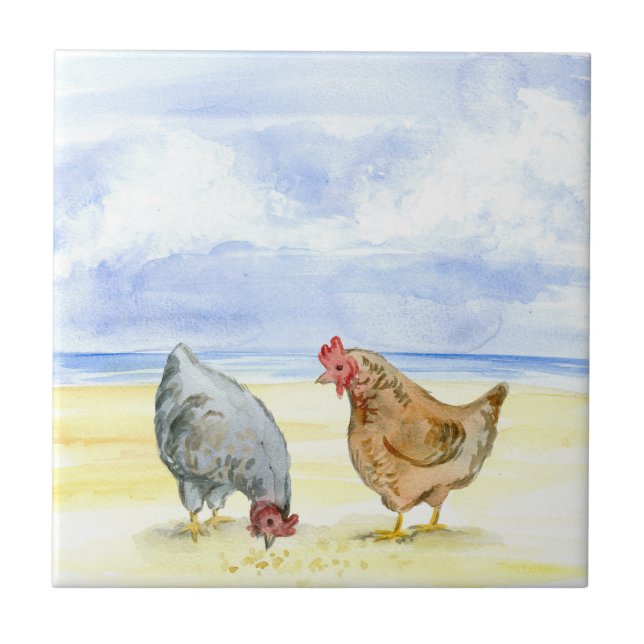 BAUERNHOF-HUHN-FLIESE, REIZENDES HENNE-ESSEN FLIESE (Vorderseite)