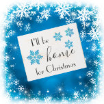 Bauernhof Ich werde Zuhause Weihnachtsschneeflocke Holzkisten Schild<br><div class="desc">Auf dem weihnachtlichen Holzschild "Ich bin Zuhause für Weihnachten" mit hübschen blauen Schneeflocken auf diesem Holzschild im Stil der Hütte. Ideal für jede Wohngestaltung und ein perfektes Urlaubsgeschenk.</div>