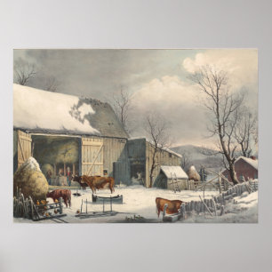 Bauernhof im Winter - GH Durrie Fine Art Poster