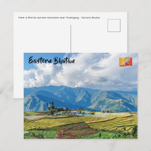 Bauernhof in Bhutan östliche Berge - Himalaja Postkarte