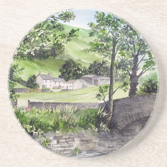 Bauernhof in der Nähe von Thirlmere, Lake District Getränkeuntersetzer (Vorne)