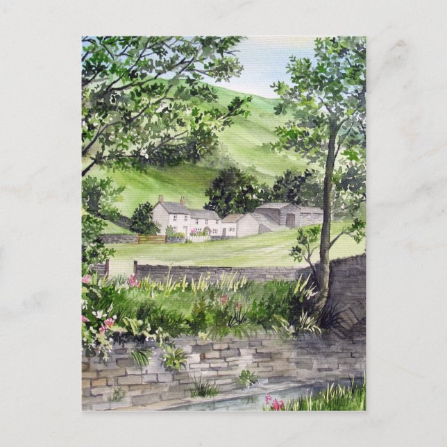 Bauernhof in der Nähe von Thirlmere, Lake District Postkarte (Vorderseite)