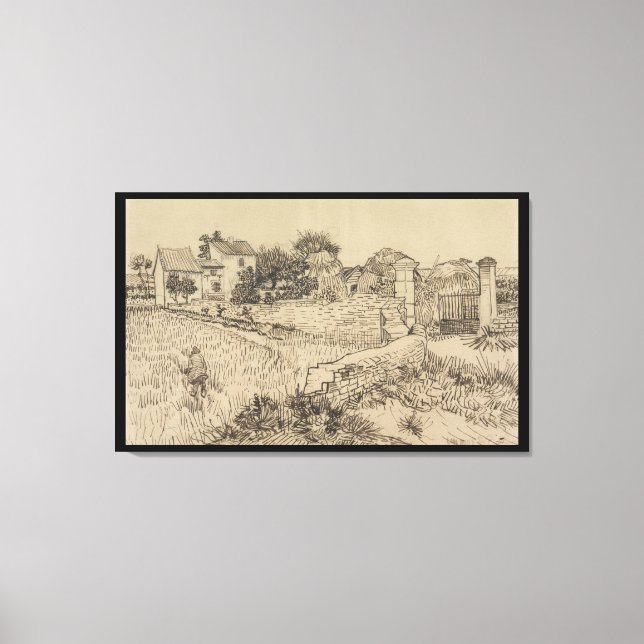 Bauernhof in der Provence Van Gogh Imitation Style Leinwanddruck (Vorderseite)