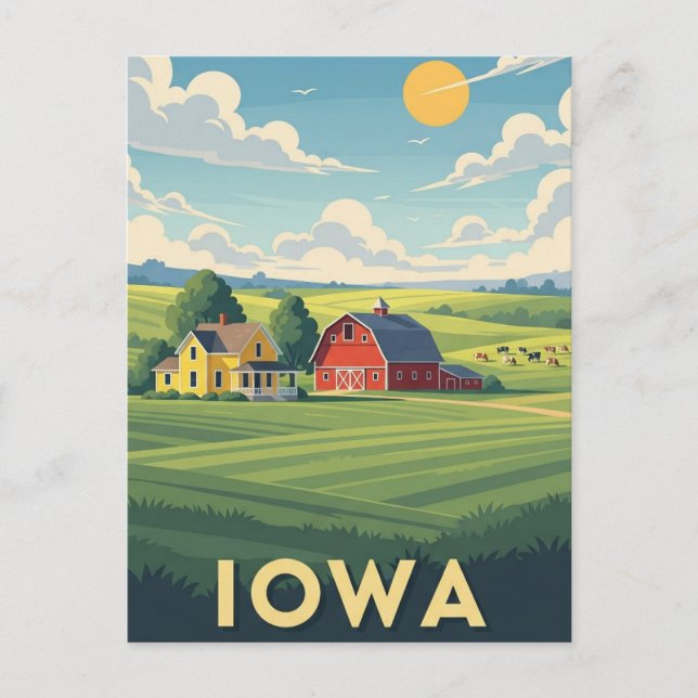 Bauernhof in Iowa Postkarte (Vorderseite)