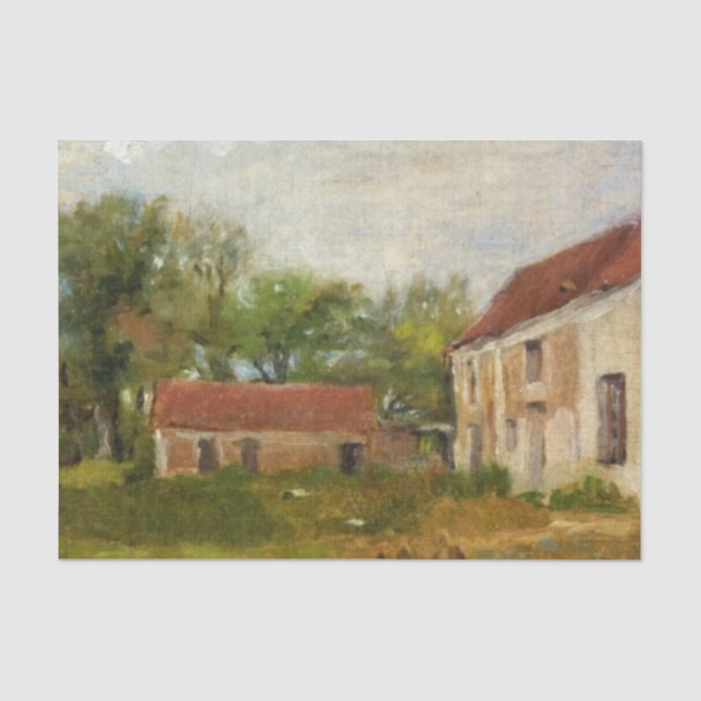 Bauernhof in Rebais von Eva Gonzales Seidenpapier (Vorderseite)