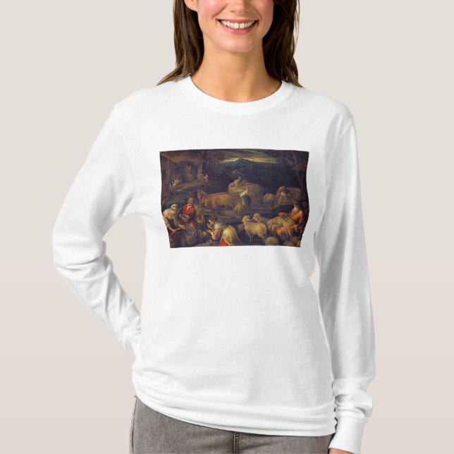Bauernhof-Innen- oder scherende Schafe T-Shirt (Vorderseite)