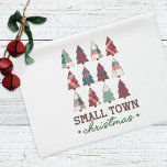 Bauernhof Kariert Baum Kleine Stadt Weihnachten Geschirrtuch<br><div class="desc">Bauernhof Küchenhandtuch.</div>