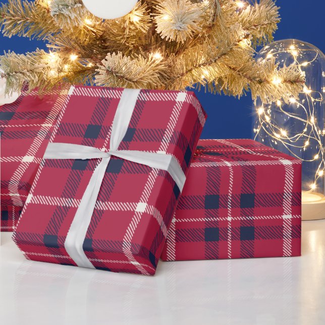 Bauernhof karierte Marineinfanterie Rot-Weiß Land  Geschenkpapier (Feiertage)